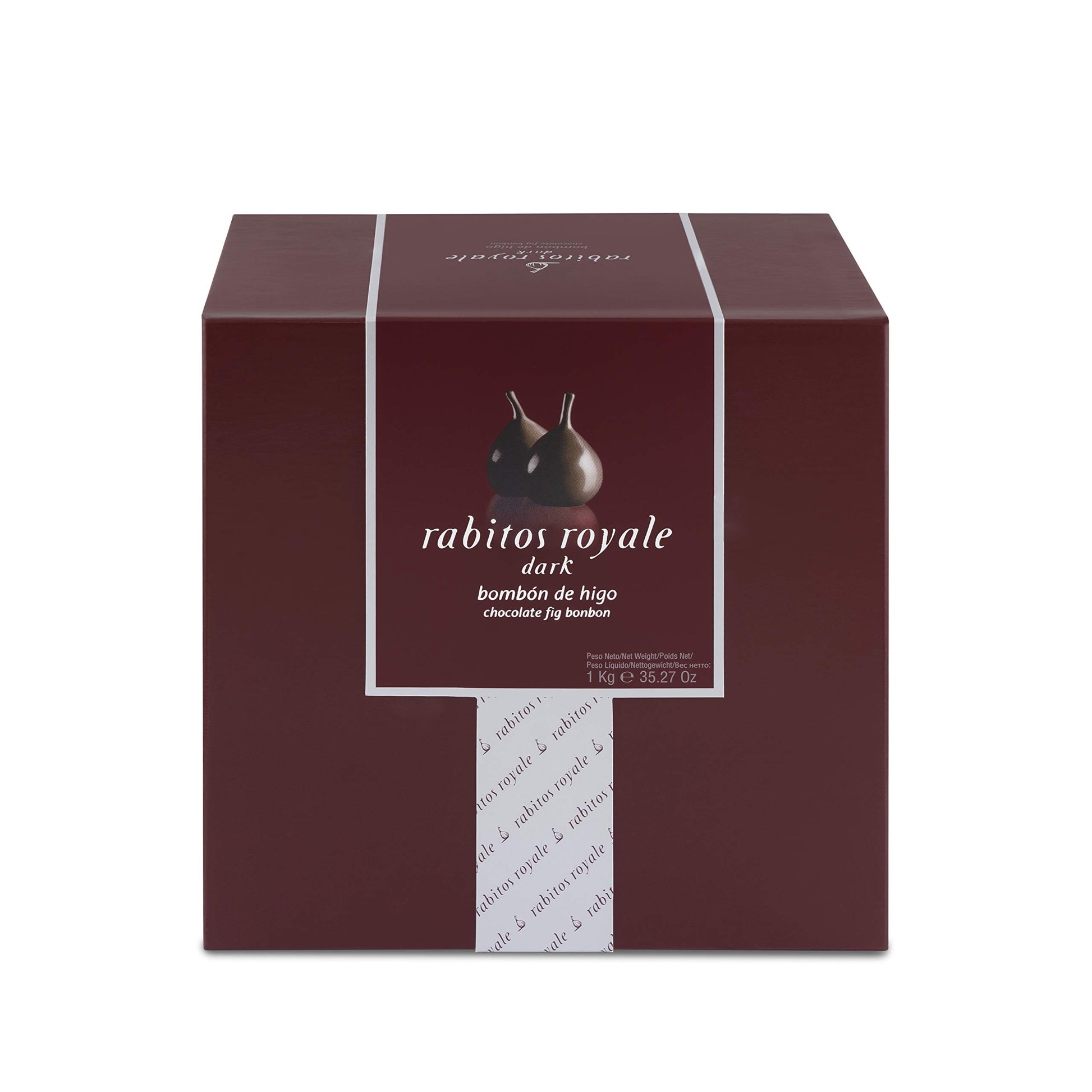 Rabitos Royale Dark Chocolate Covered Fig Bonbons Gift Box - 55 Pieces, 1kg / 35.2oz, Pack of 1
