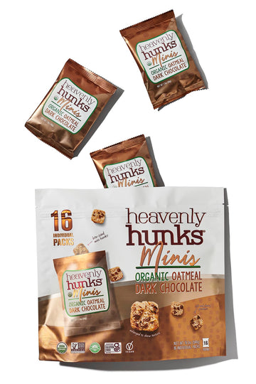 Heavenly Hunks Organic Oatmeal Dark Chocolate Chip Minis - 1.2oz Bag (16 Pack)