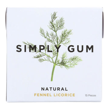 Simply Gum All Natural Gum - Fennel Licorice - Pack Of 12 - 15 Count