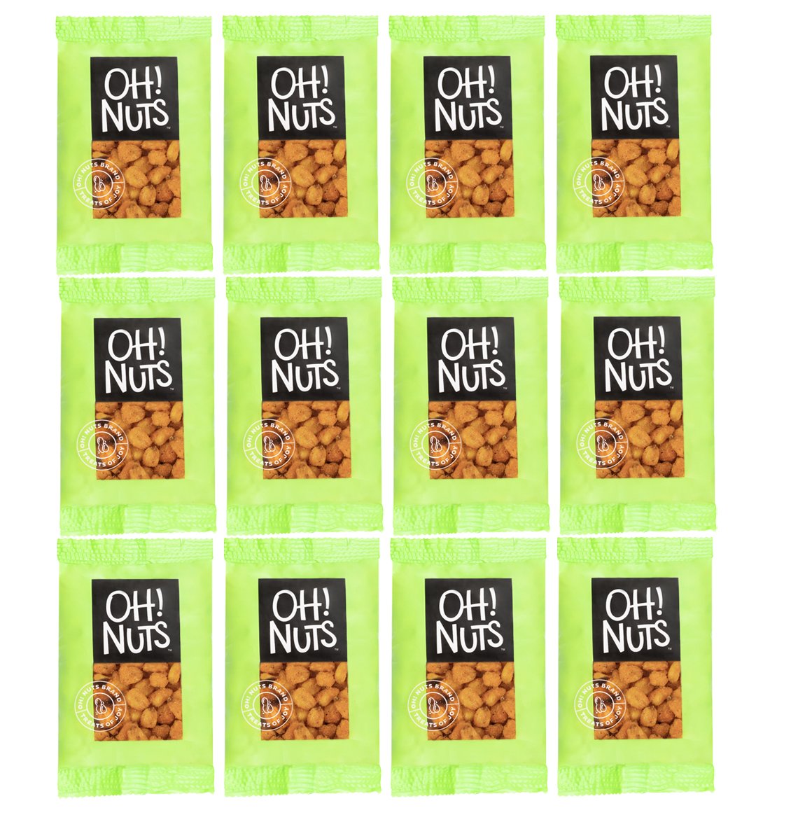Oh! Nuts BBQ Corn Roasted Salted Individual Nut Snacks for On-the-Go - 12 Convenient Nut Snacks for School - Bulk Nuts Variety -