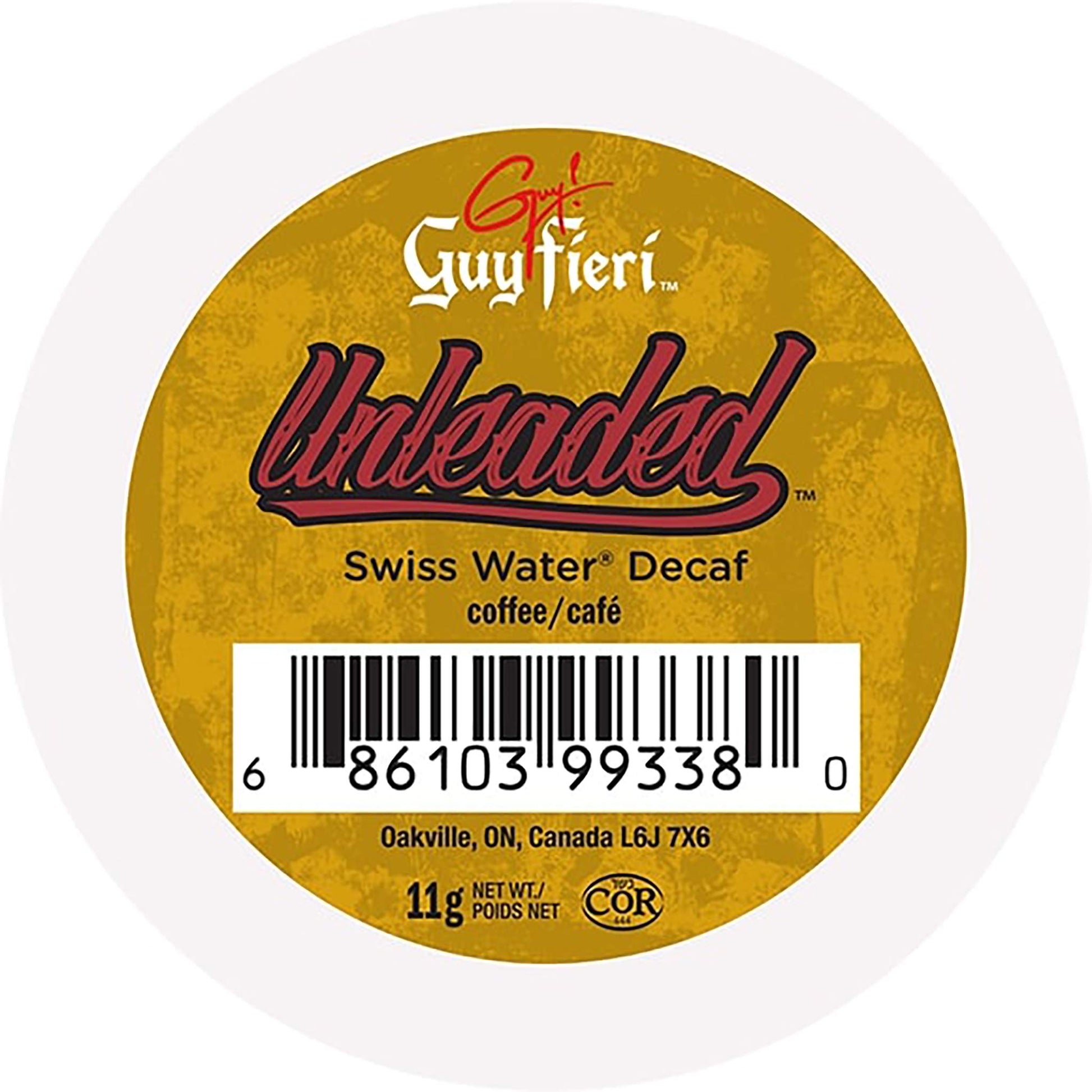 Guy Fieri Decaf Coffee Pods, Unleaded Medium Roast, 24 Count, Compatible with Keurig K Cup Brewers