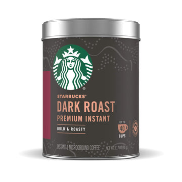 Starbucks Premium Instant Coffee - Dark Roast - 100% Arabica - 1 Tin (up to 40 cups)