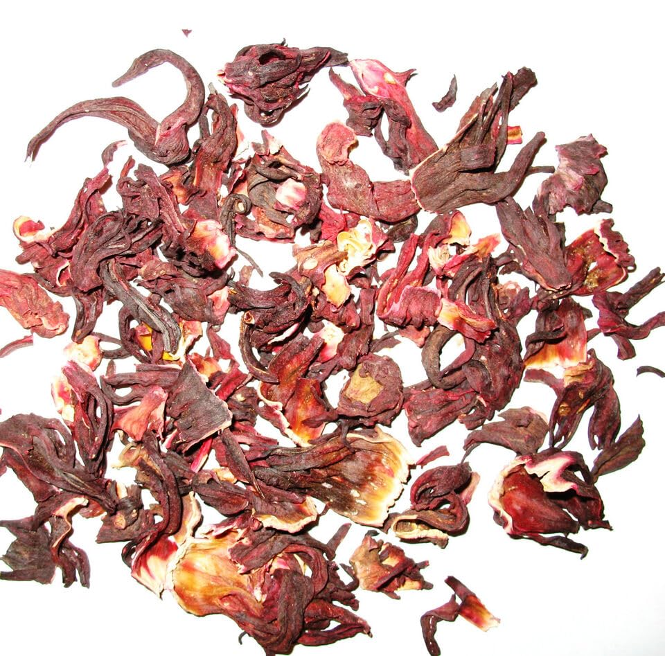 Organic Hibiscus Herbal Tea by Greenhilltea - 4 OZ Loose Leaf, Natural Red Tea, Healthy Benefits, Caffeine-Free Herbal Infusion