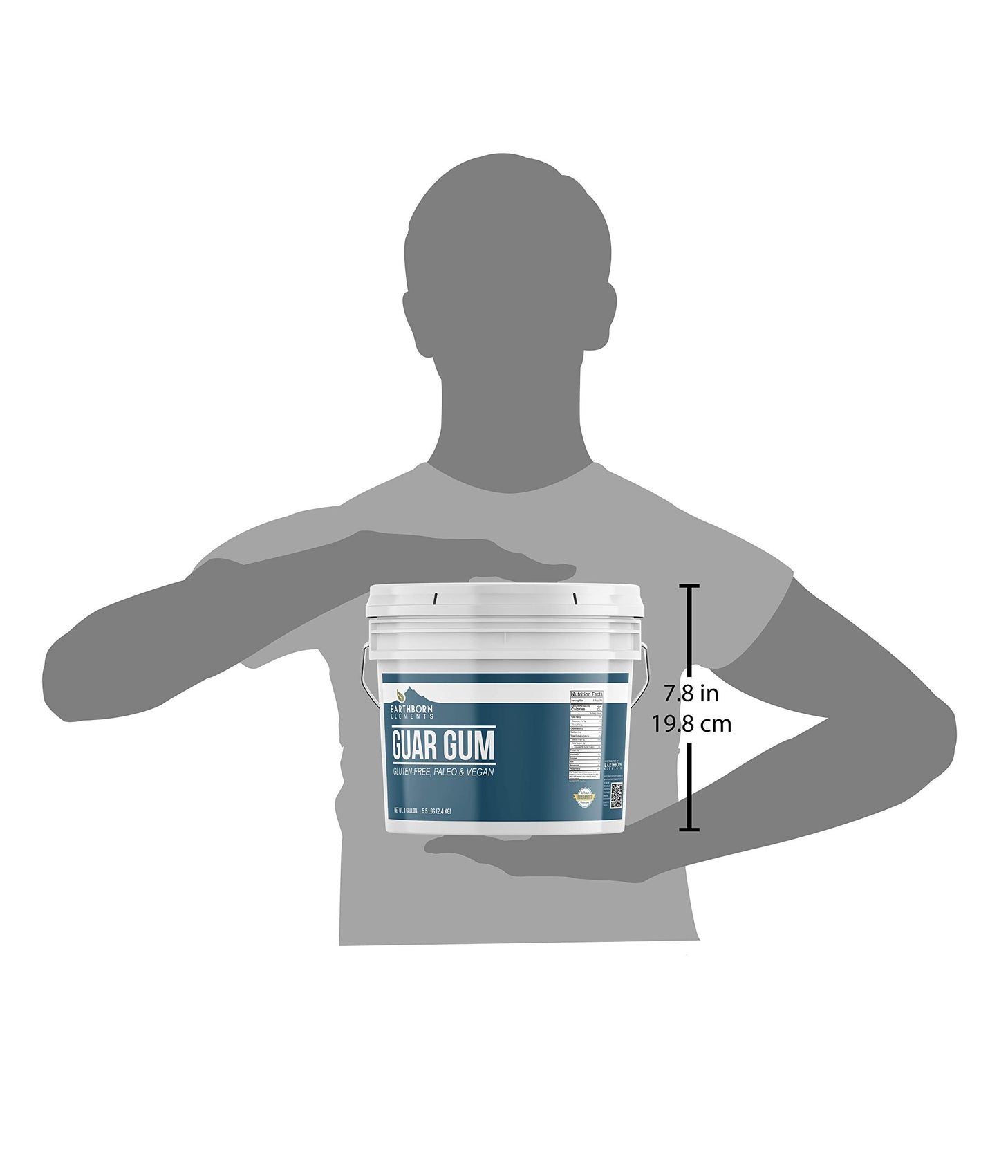Earthborn Elements Guar Gum Powder, 1 Gallon, Gluten-Free Food Thickener & Binder, Baking, Resealable Bucket