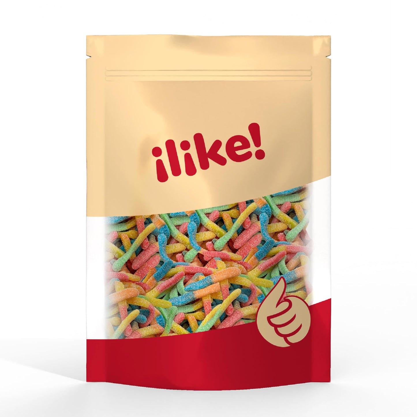 Sour Neon Gummy Worms Candy | 2-Pound Pack | Assorted Fruit Flavors