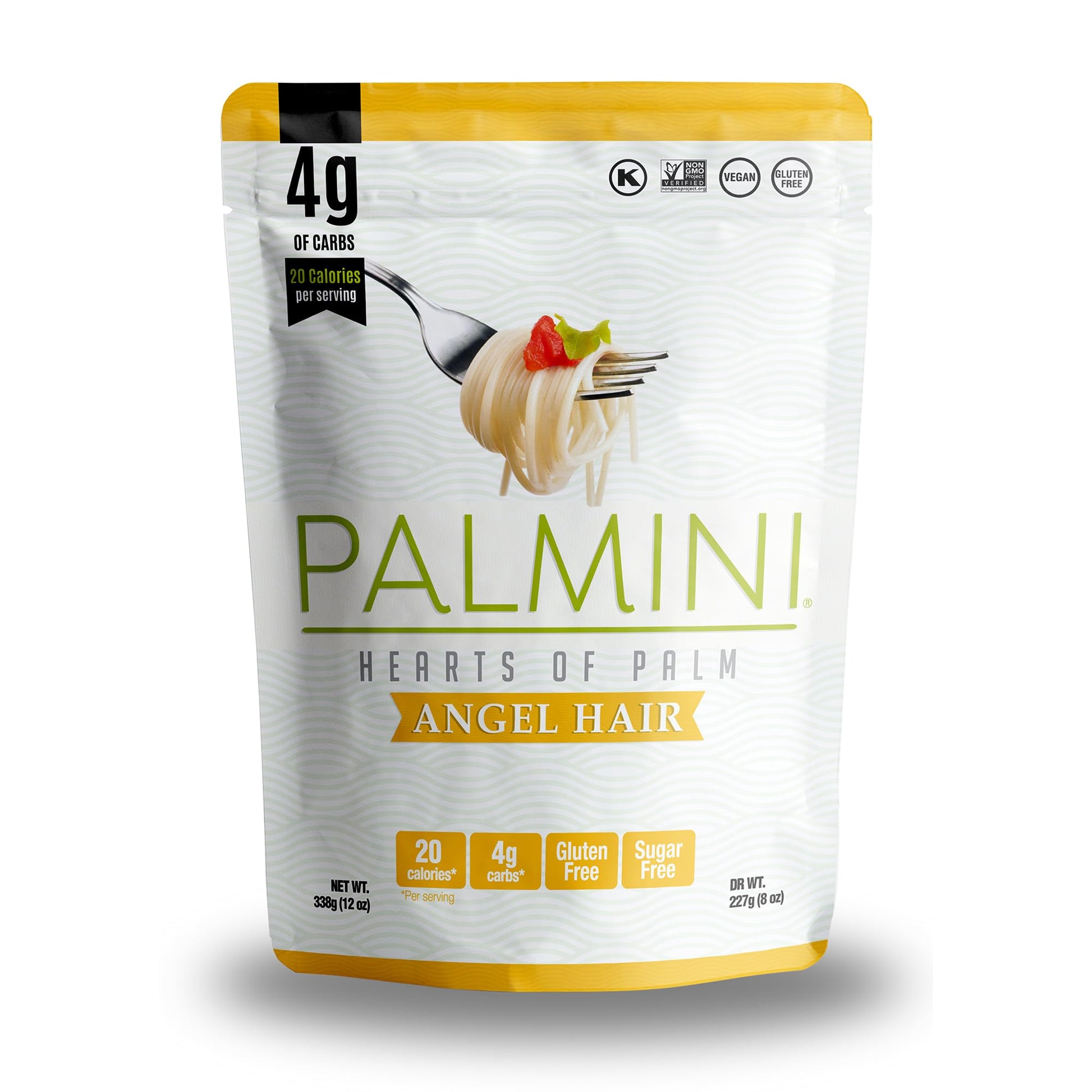 Palmini Angel Hair Pasta | Low-Carb, Gluten Free, Vegan | 12 Ounce Pouch | Shark Tank Featured