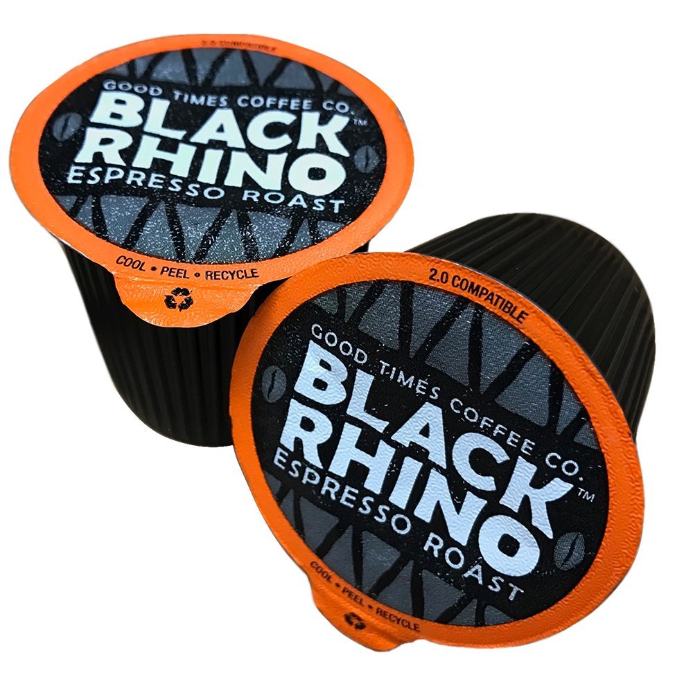 Good Times Coffee Co. Black Rhino Espresso Roast Coffee Pods, 12 Count (Pack of 3), Coffee