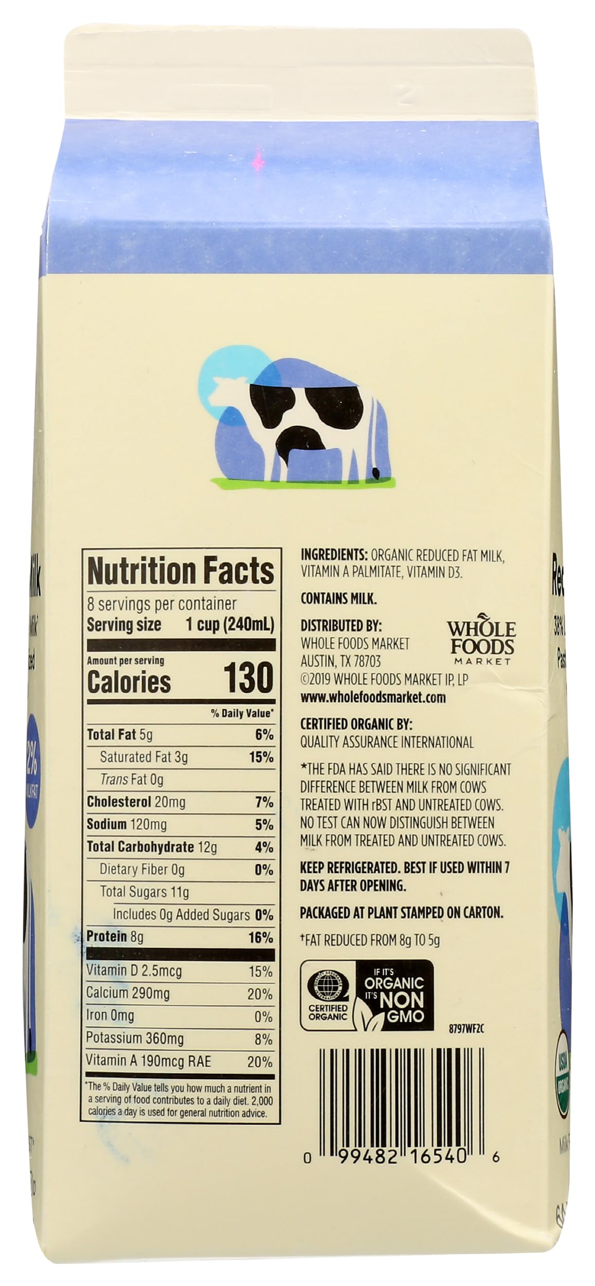 365 Everyday Value, Organic 2% Fat Milk, 64 oz