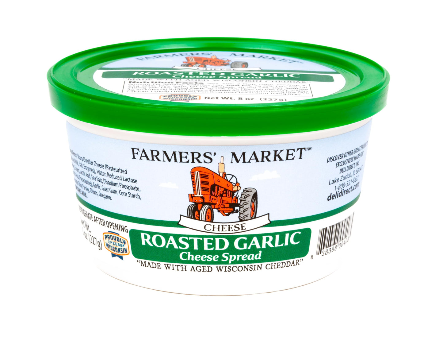 Deli Direct Cheese Spread, Roasted Garlic, Shelf Stable Snack Dip for Pretzels or Veggies, 1pk