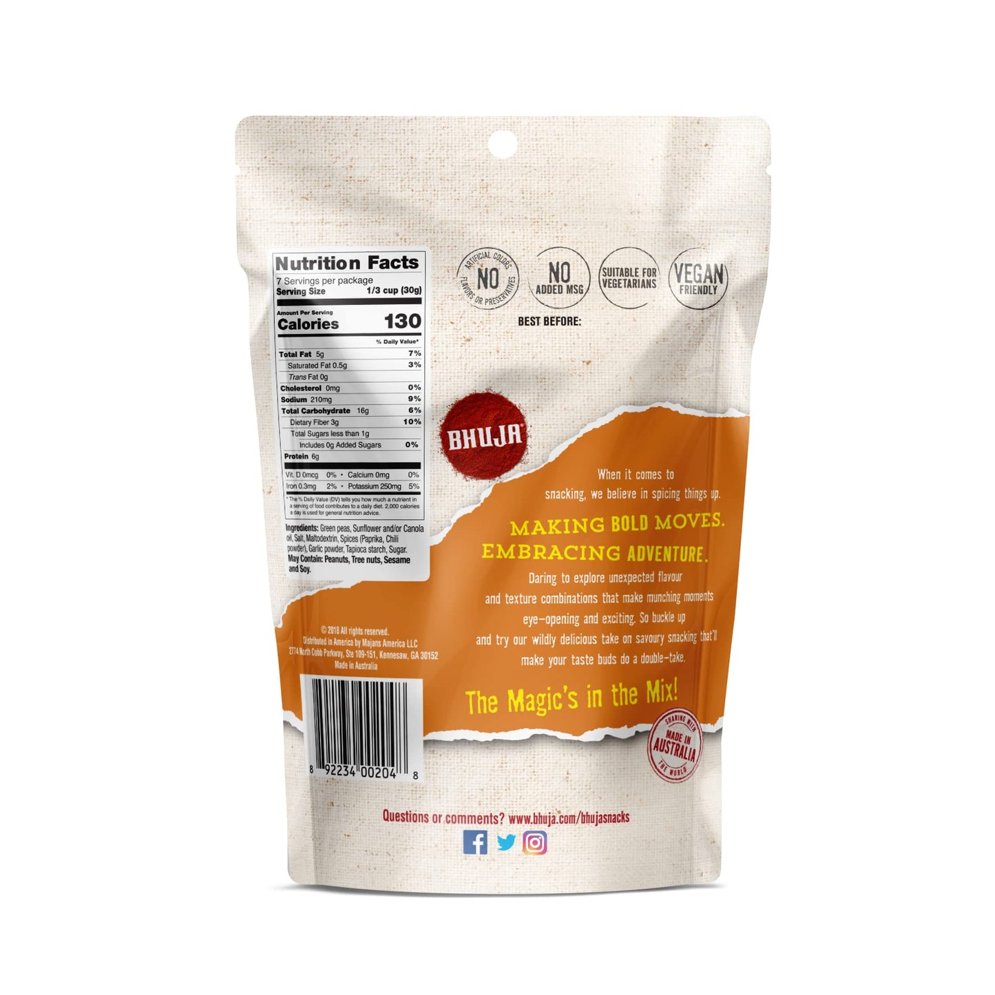 Majans Bhuja Gluten Free Snack Mix, Non-GMO | No Preservatives | Vegetarian Friendly | No Artificial Colors or Flavors, Crunchy
