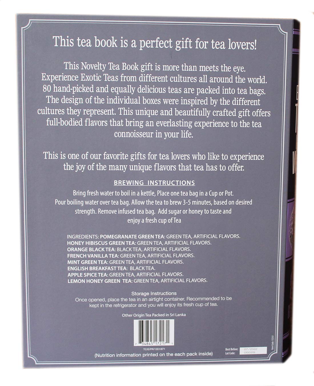 Exotic Teas Of The World Gift Set, 80 Tea Bags, 8 Different Flavors