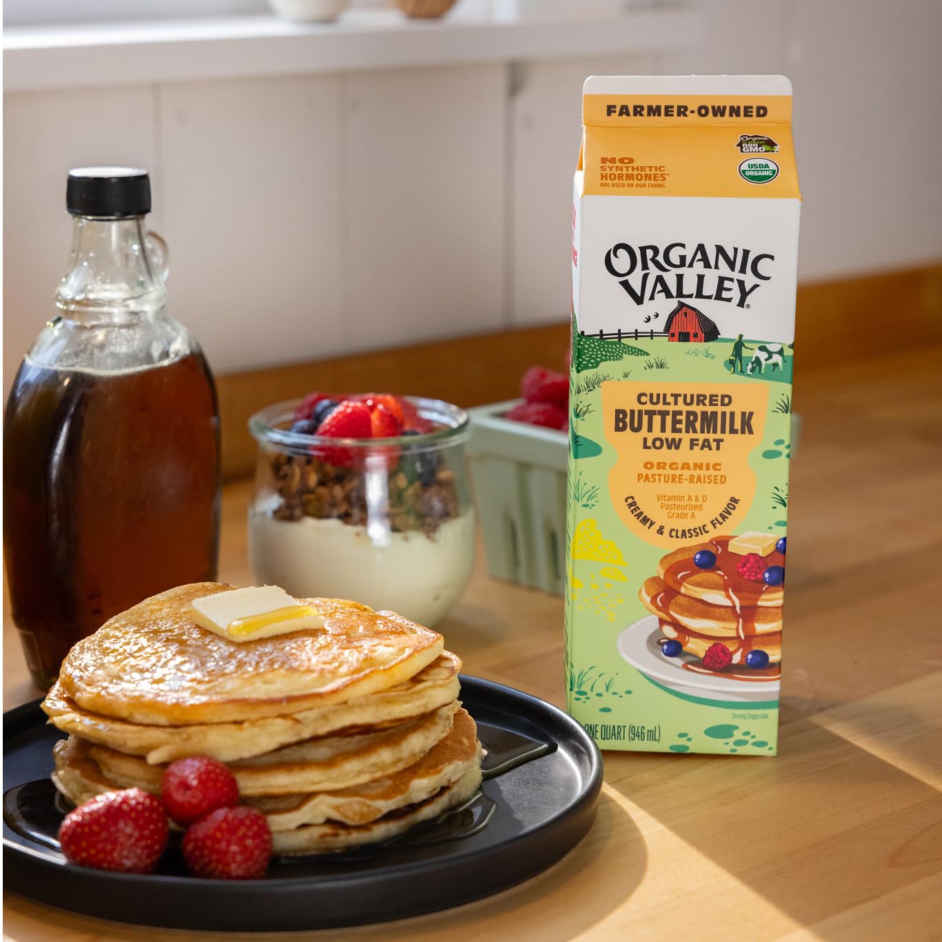 Organic Valley, Organic Low Fat Cultured Buttermilk, Pasteurized, Quart, 32 Ounces