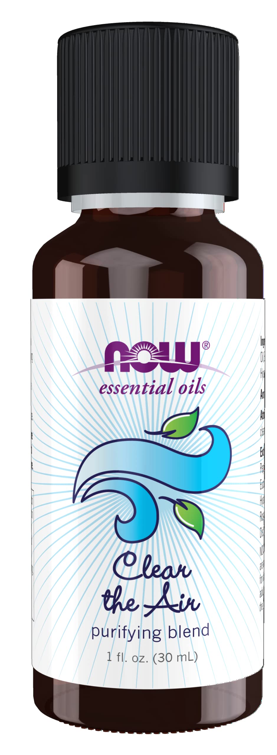 Now Essential Oils, Clear The Air Oil Blend, Purifying Aromatherapy Scent, Blend Of Pure Essential Oils, Steam Distilled, Vegan, Child Resistant Cap, 1-Ounce