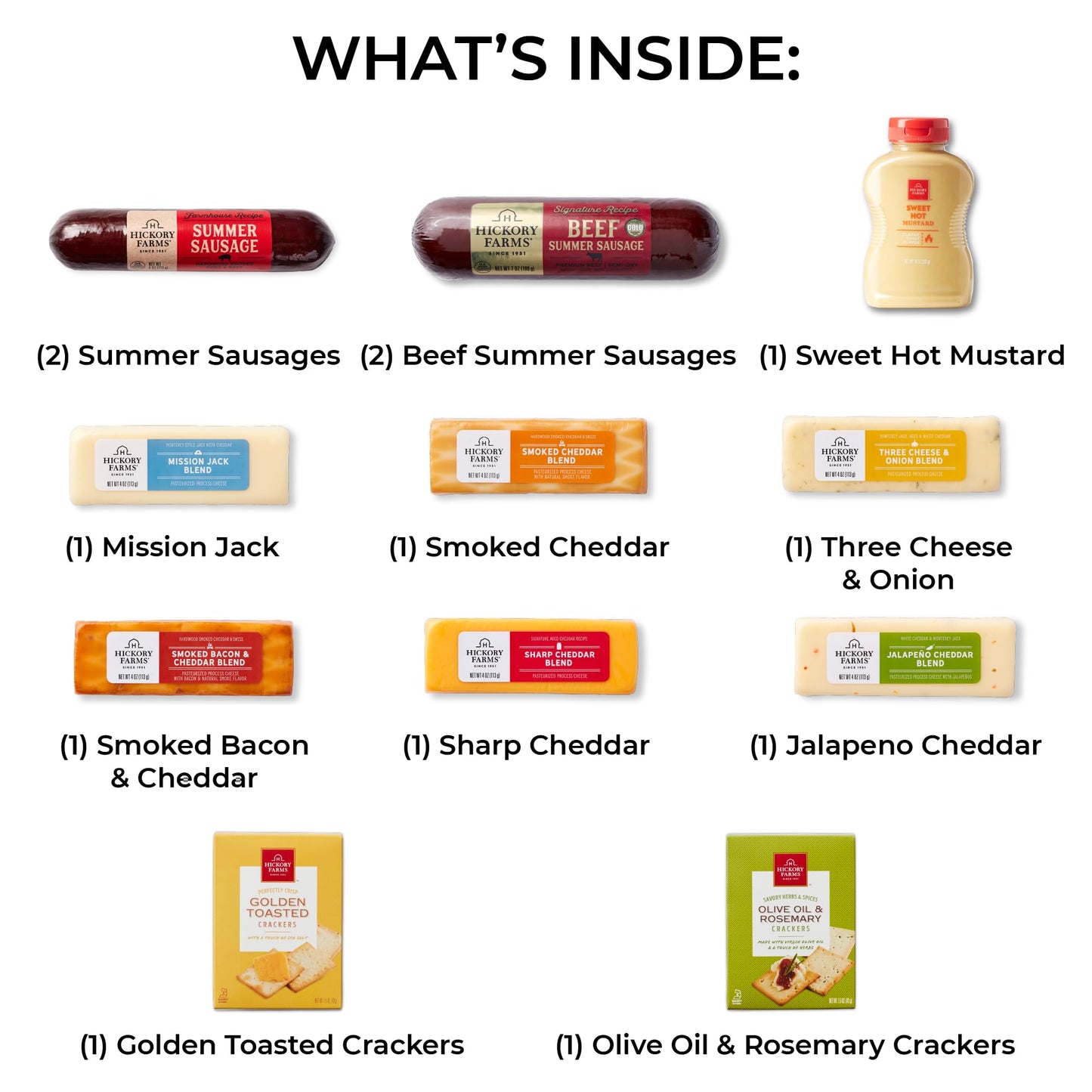 Hickory Farms Meat and Cheese Gift Basket - Large Charcuterie Board for Holidays and Special Occasions