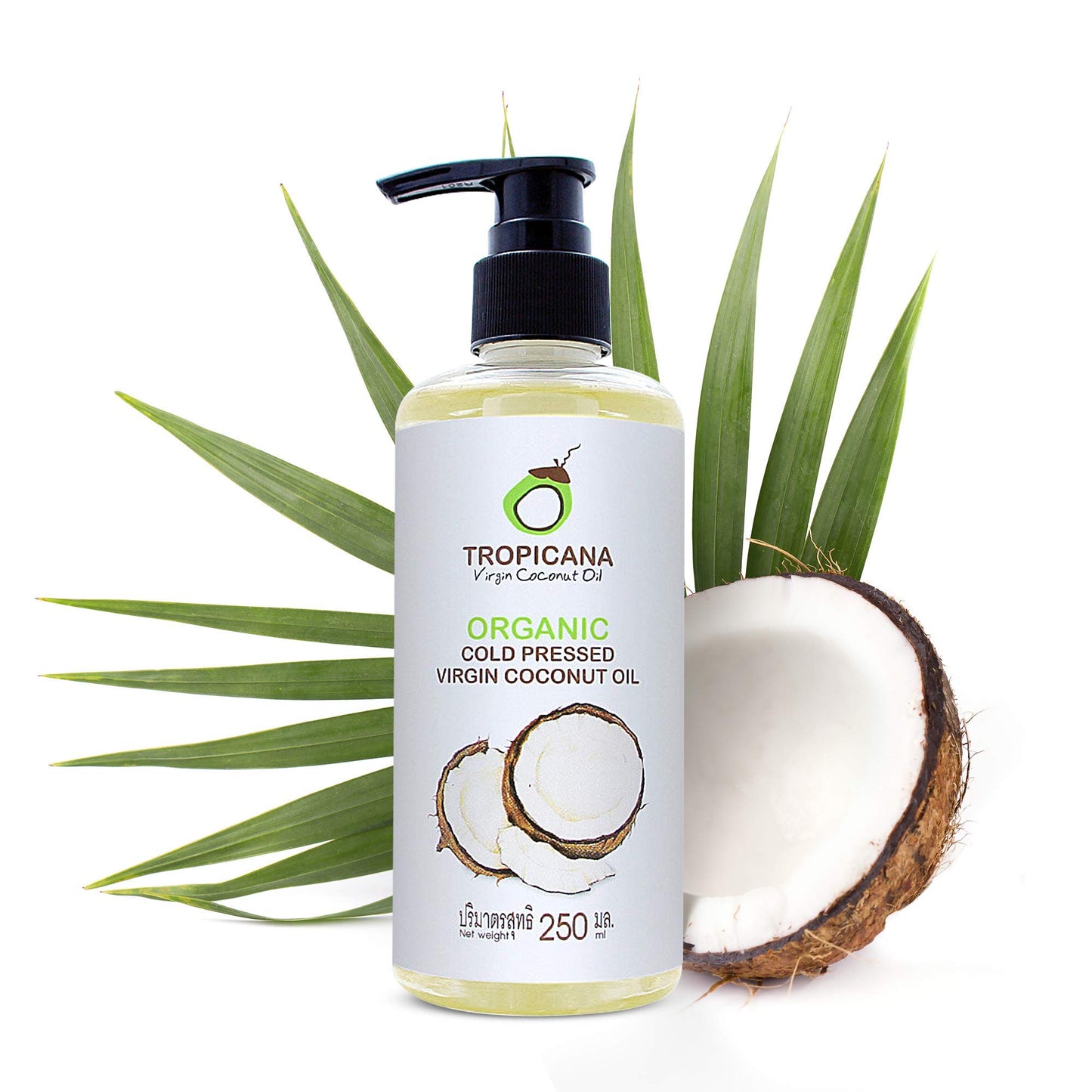 Tropicana Virgin Coconut Oil Usda Organic 8.45 Fl. Oz. Whole Kernel Cold-Pressed Coconut Oil Hexane-Free Not-Hydrogenated Great