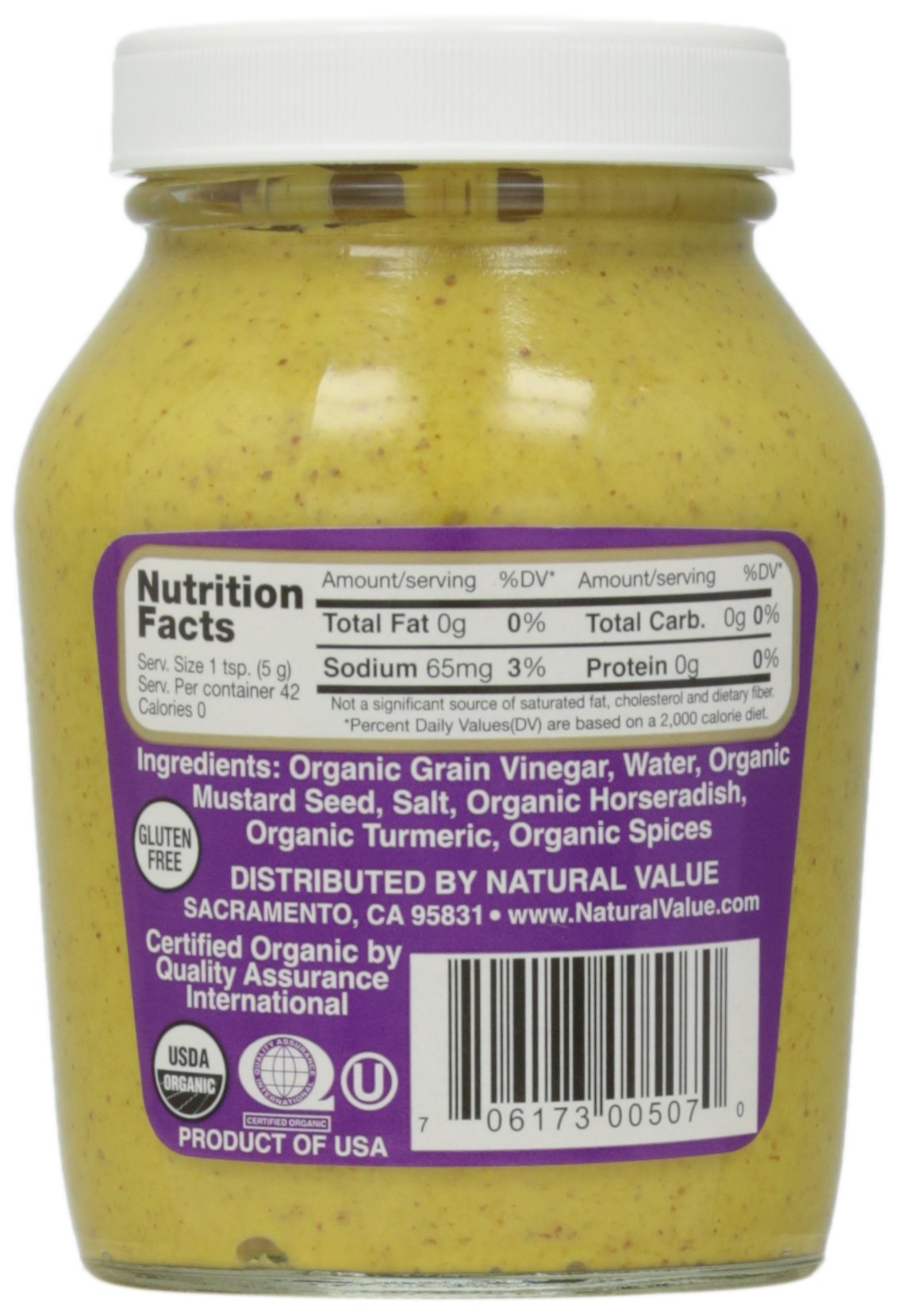 Natural Value Organic Horseradish Mustard, 8 Ounce (Pack Of 12)
