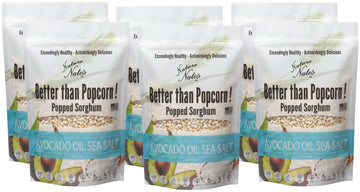 Nature Nates Popped Sorghum, Avocado Oil Sea Salt - Sorghum, Keto & Gluten Free, Healthy Snacks, Better Than Popcorn, Made in US