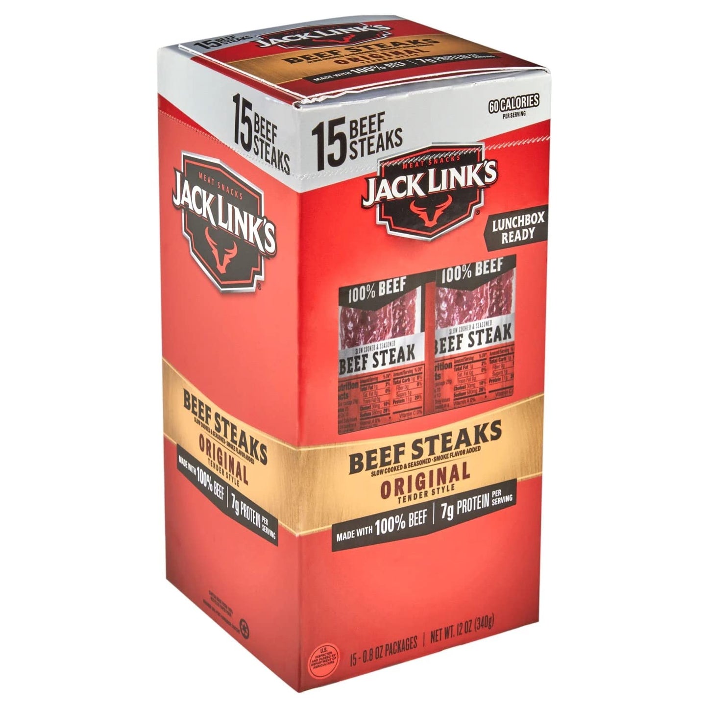 Jack Link'S Original Tender Style Beef Steak, 0.8 Ounce (15 Count)