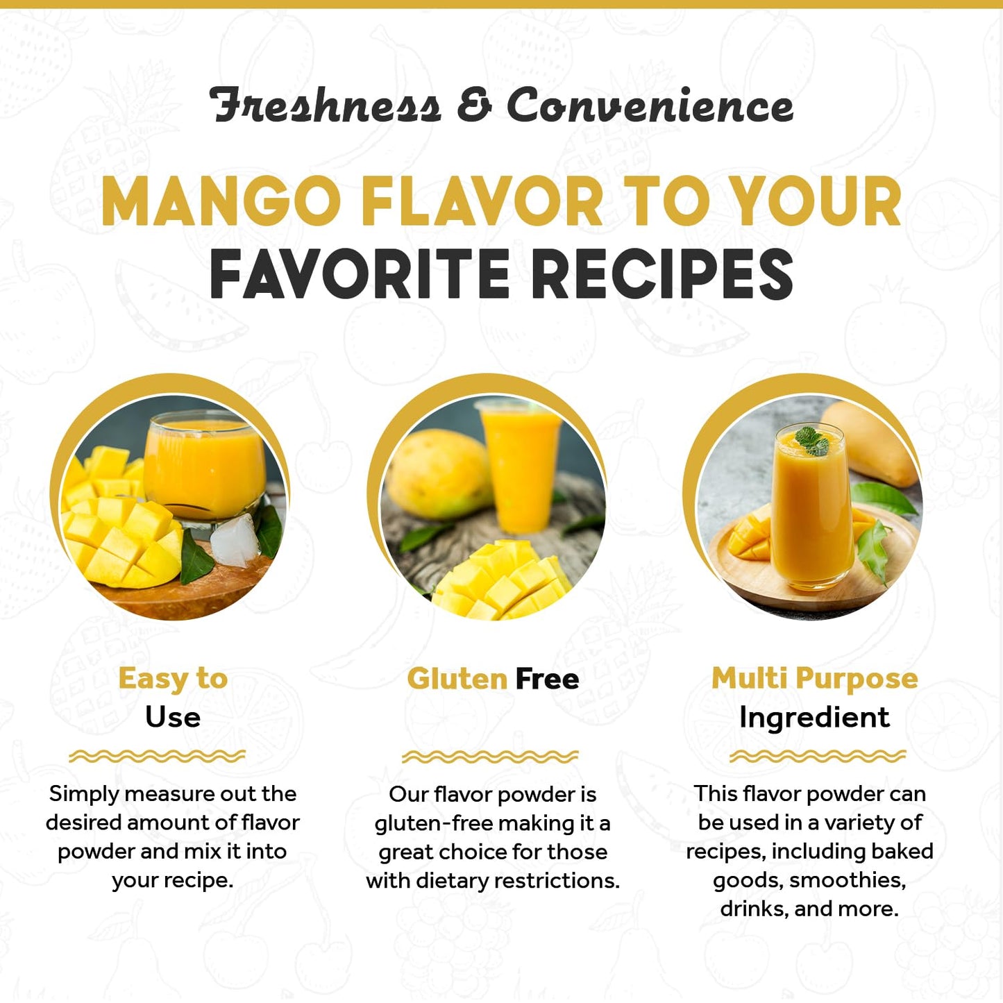Fanale Mango Bubble Tea Flavoring Powder | 2.2 lbs | Ideal for Baking, Smoothies, Desserts, Drinks