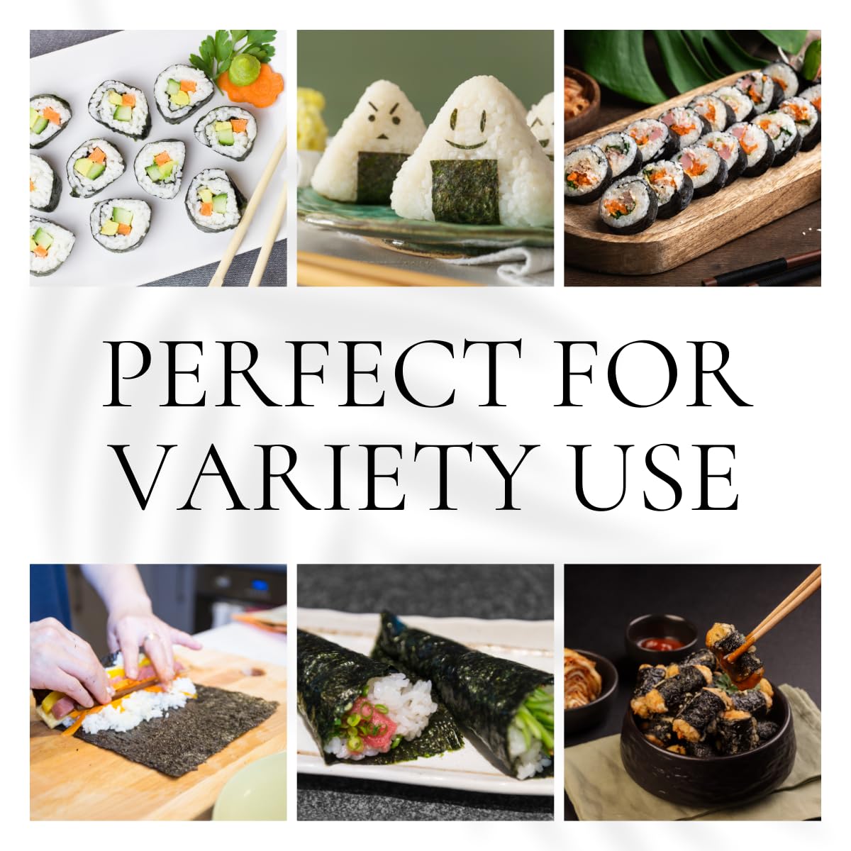 La Voie Japanese Sushi Nori, 10 Full Sheet (10 Sheets/Pack Of 3) Twice Roasted Seaweeds Sheet, Onigiri, Crispy Korean Gimbap, Go