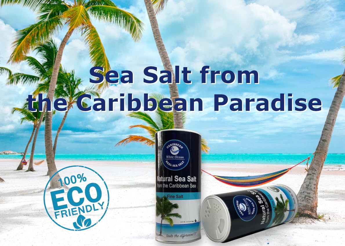 100% Gourmet Fine Sea Salt - Unrefined, 10 Oz Shaker, Bright White, Kosher, Micro-Plastic Free