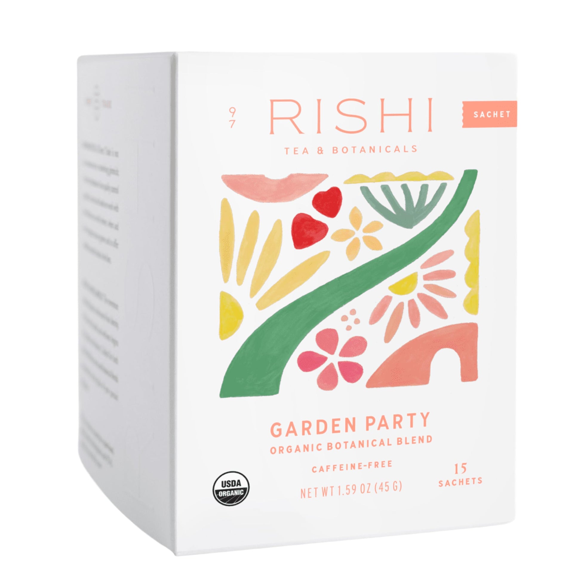 Rishi Tea Garden Party Herbal Tea - Organic  Caffeine Free Sachet Bags  Chamomile Botanical Blend - 15 Count (Pack of 1)