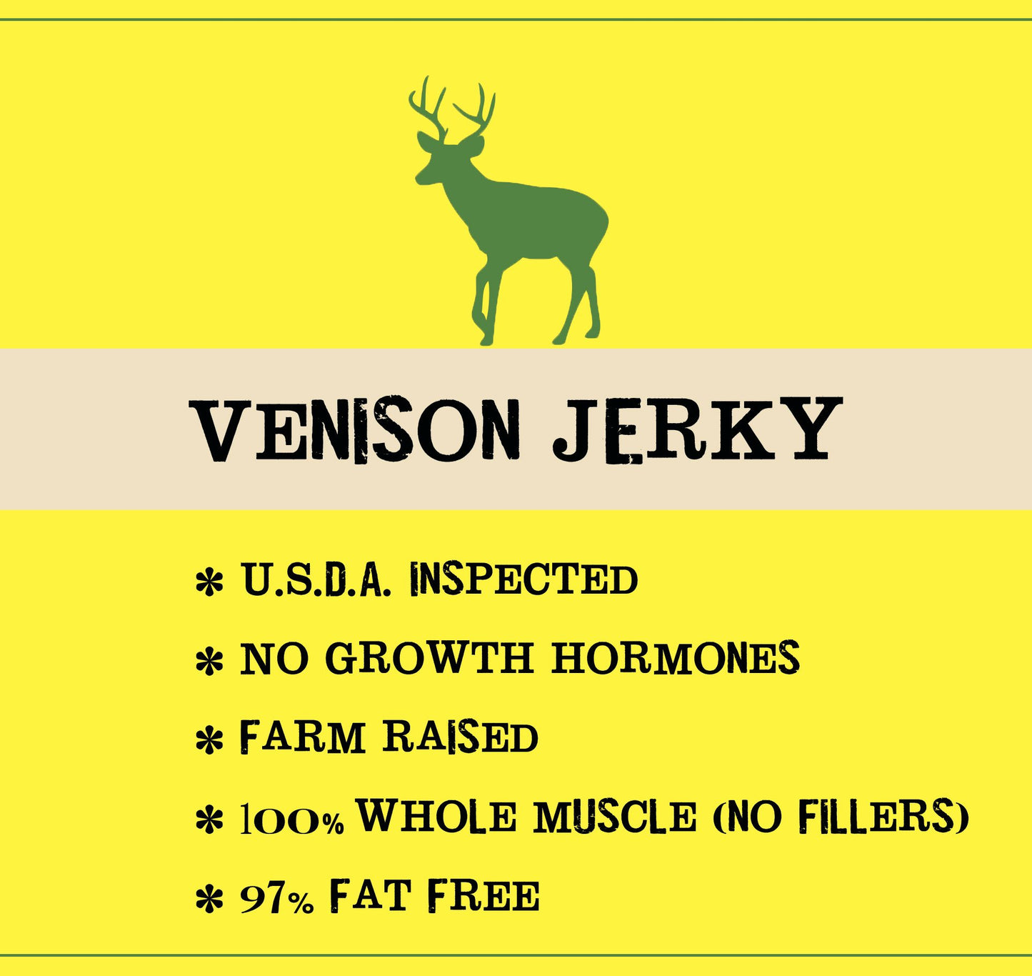 Jerky.Com Original Venison Jerky 3-Pack - Exotic Jerky High Protein, Gluten-Free, All-Natural Exotic Snack - Premium Wild Game M