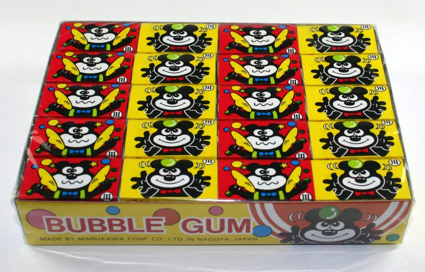 Marukawa Tattoo Fusen Strawberry Flavored Bubble Gums 5 Boxes (60 Pieces) - 8.89 Oz