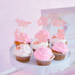 Gyufise 24Pcs Baby Girl Cupcake Toppers With Moon Glitter Star Bear Hello World It'S A Girl Baby Shower Cupcake Picks Gender Rev