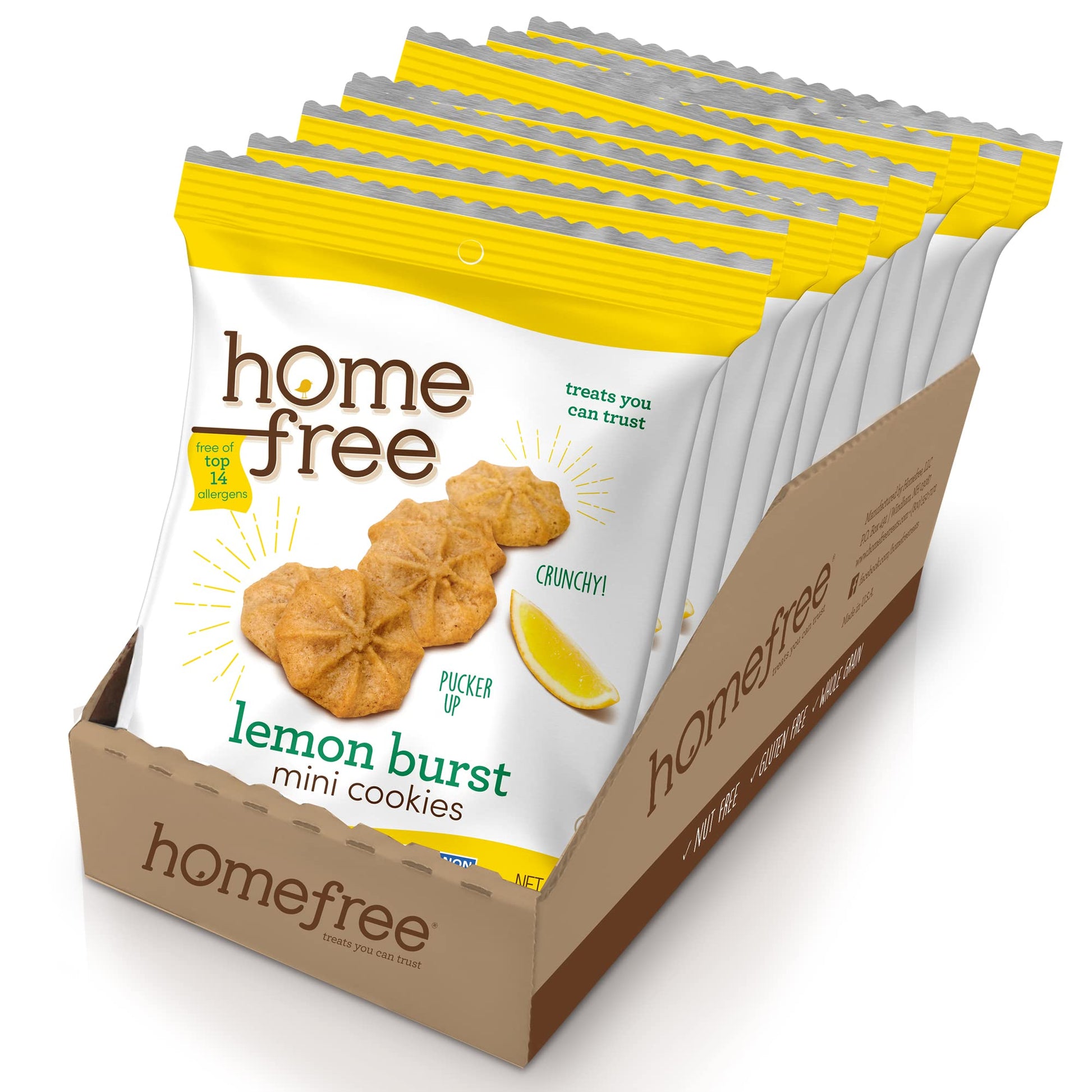 Homefree Gluten Free Mini Cookies, Lemon Burst, 1 Ounce (Pack of 10), ASINPPOSPRME38870