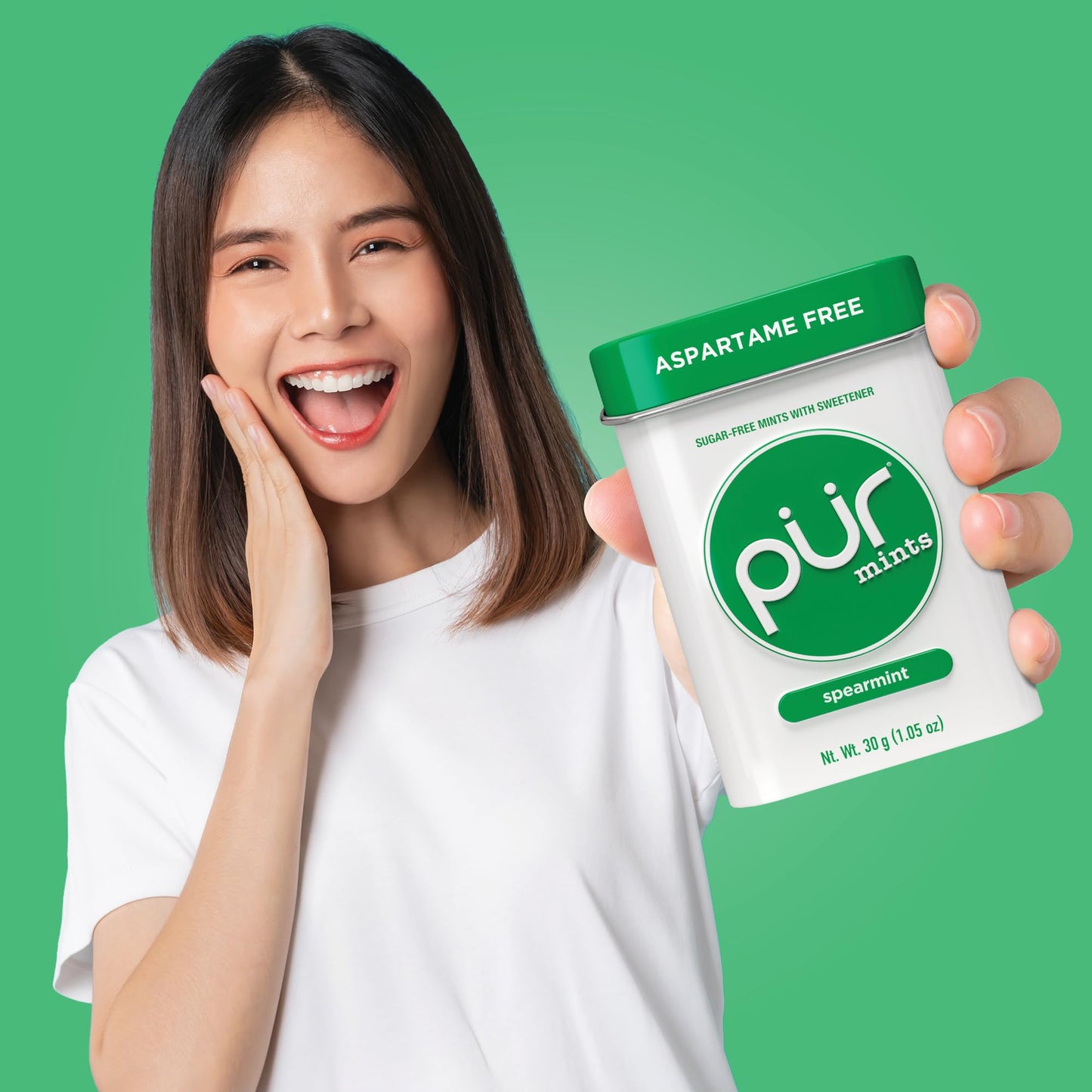 Pur Mints | Aspartame Free Mints | Made With Xylitol | Sugar Free, Vegan, Gluten Free & Keto Friendly | Natural Spearmint Flavor