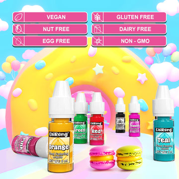 Food Coloring - 18 Vibrant Colors Food Grade Food Dye, Highly Concentrated Cake Decorating Food Coloring For Icing, Cake, Baking