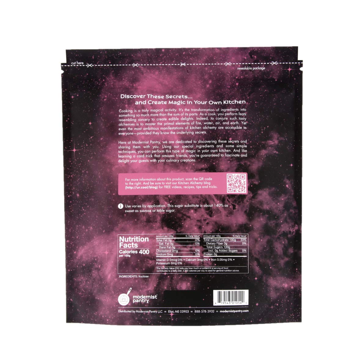 Pure Fructose Granulated Powder Vegan Gluten-Free Ou Kosher Certified - 1Kg/2.2Lbs/36Oz.