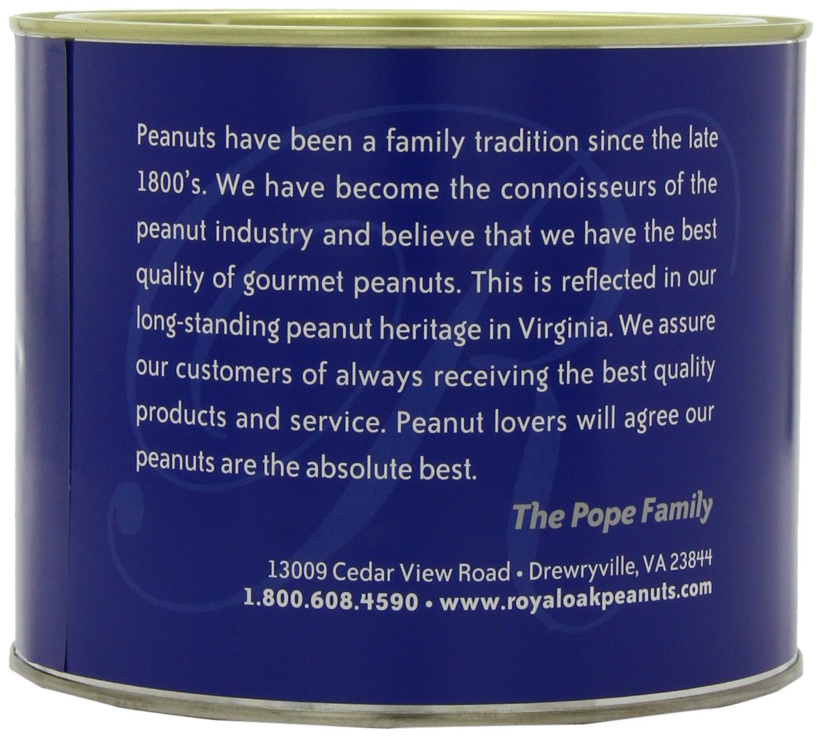 Royaloak Gourmet Virginia Salted Peanuts - 40 Ounce Tins, Pack of 2