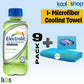 Electrolit Green Apple Hydration Drink With Electrolytes 21 Fl Oz Plastic Bottles 9 Pack + 1 Microfiber Cooling Towel By Kool8Sh