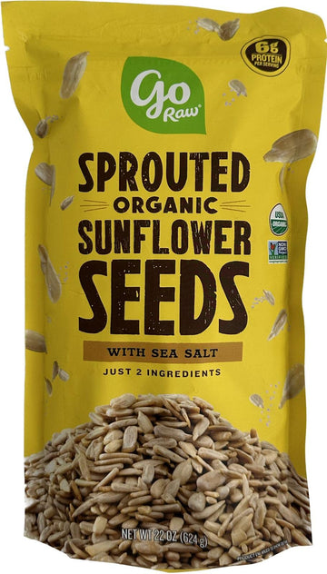 go Raw with Sea Salt Sprouted Organic Bag Keto Vegan Gluten Free Snacks Superfood, Sunflower Seeds, 22 Oz (22)