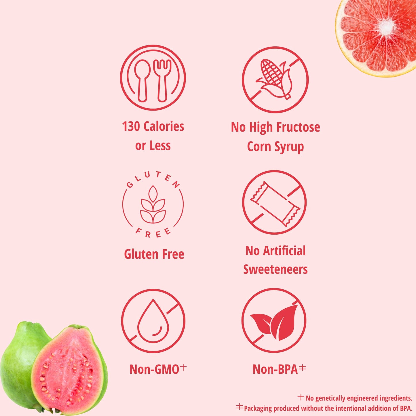 Del Monte Refreshers Red Grapefruit in Guava Fruit Water Cups, 7 Ounce (2 Count per Pack, Pack of 6)