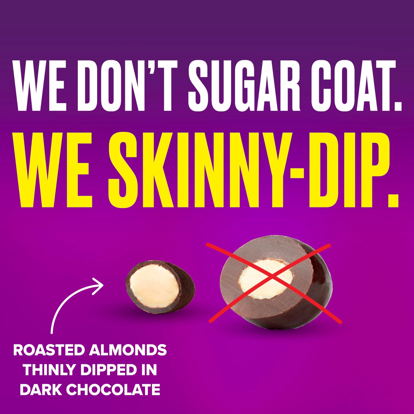 SkinnyDipped Super Dark Chocolate + Sea Salt Almonds, Vegan, Healthy Snack, Plant Protein, Gluten Free, 0.46 oz Mini Bags, Pack