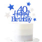 Pargleev Glittery 40th Birthday Cake Topper, Personalised Decor, Blue, Paper, Model hbcp-lscp40-230926