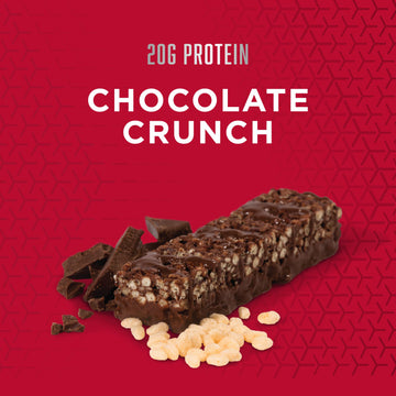 Bsn Protein Crisp Bar, Protein Snack Bars, Crunch Bars With Whey Protein And Fiber, Gluten Free, Chocolate Crunch, 12 Count (Pac