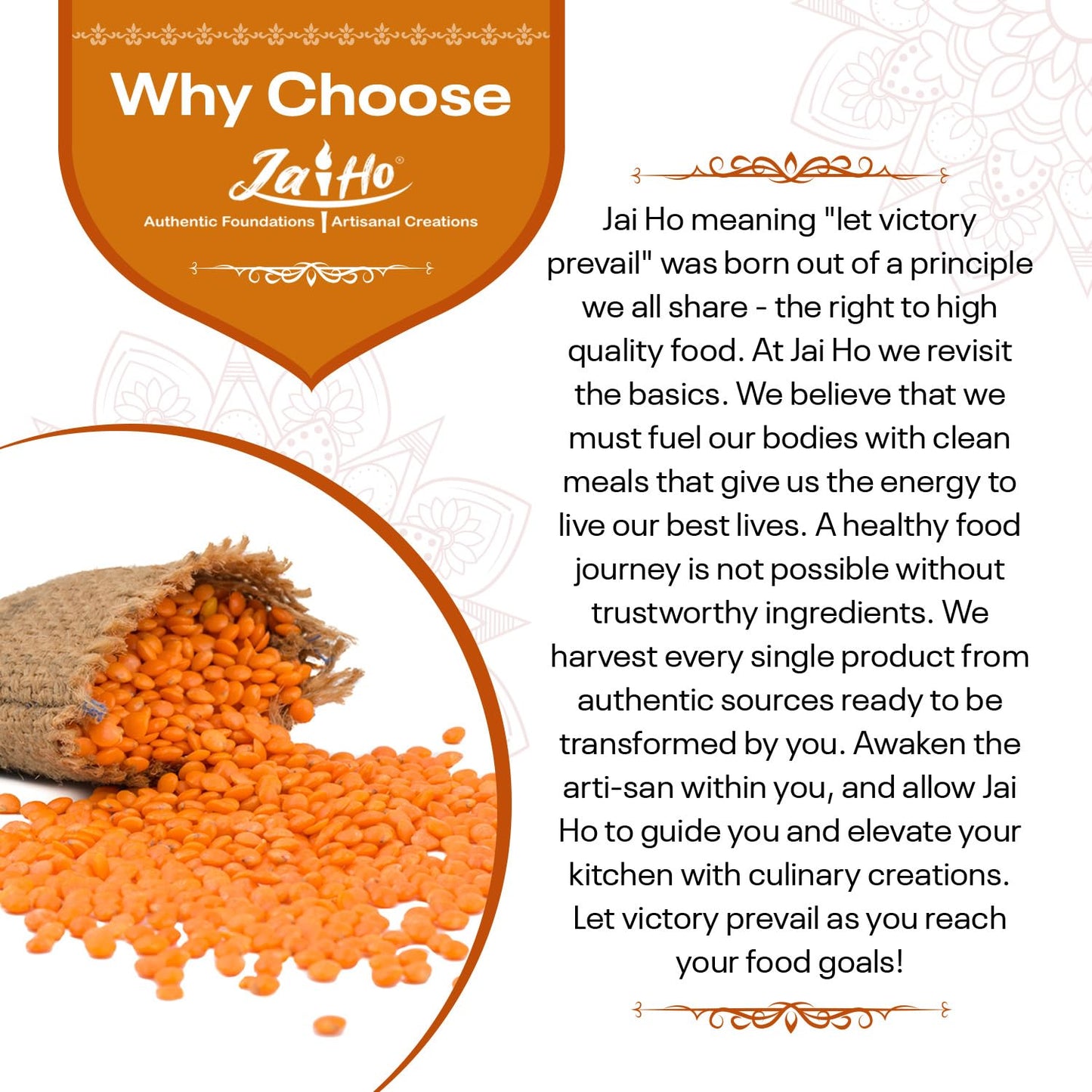 Jai Ho Certified Organic Masoor Dal 4 Lb | Indian Masoor Dal | Usda Organic | Non-Gmo | Chemical-Free | Premium Quality Kosher