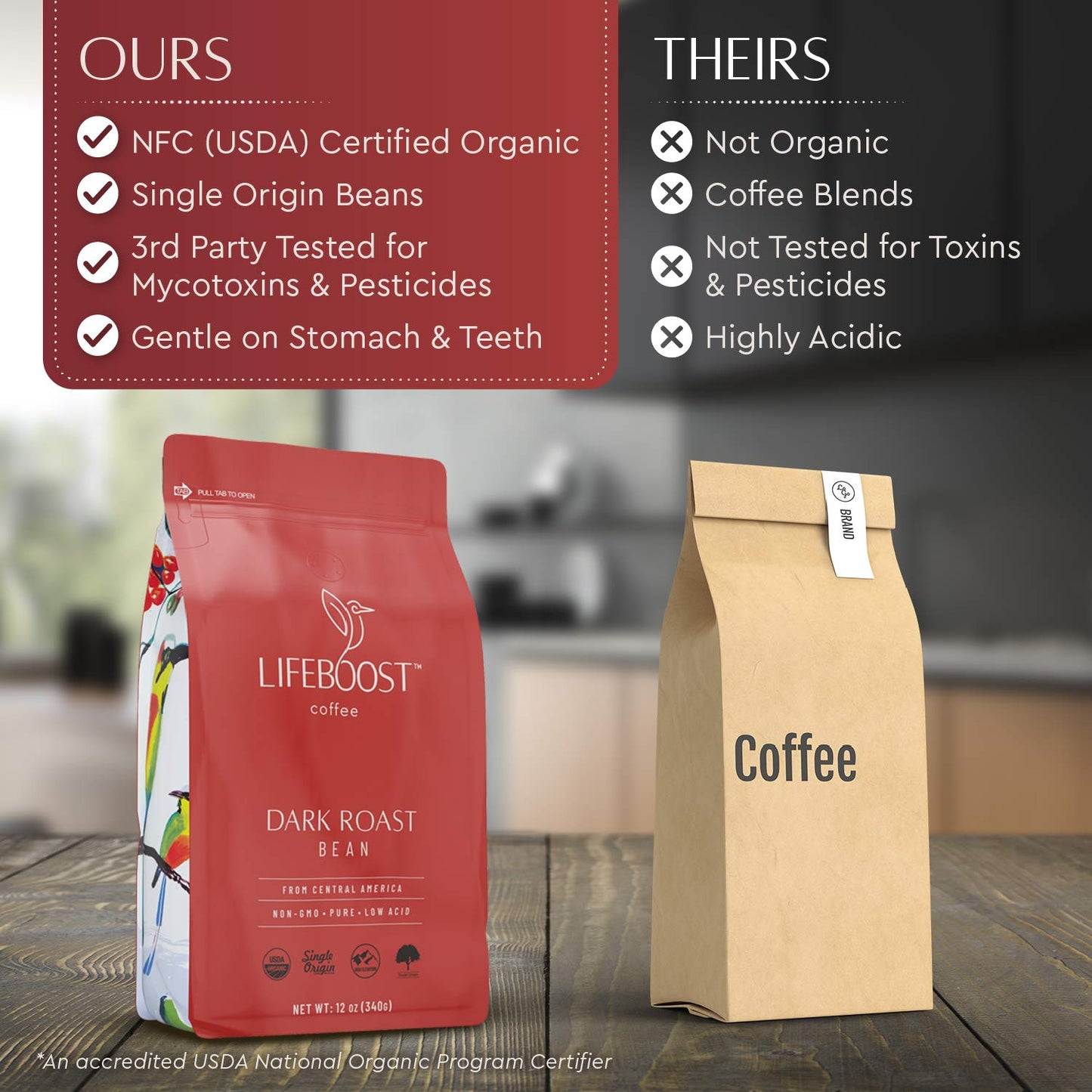 Lifeboost Dark Organic Coffee Beans - Single Origin Non-Gmo Dark Roast Low Acid Coffee Beans - Third Party Tested For Mycotoxins