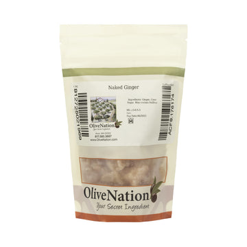 Olivenation Diced Uncrystalized Ginger, Naked Candied Ginger Bits For Baking, Cooking, Snacking, Non-Gmo, Gluten Free, Kosher, V
