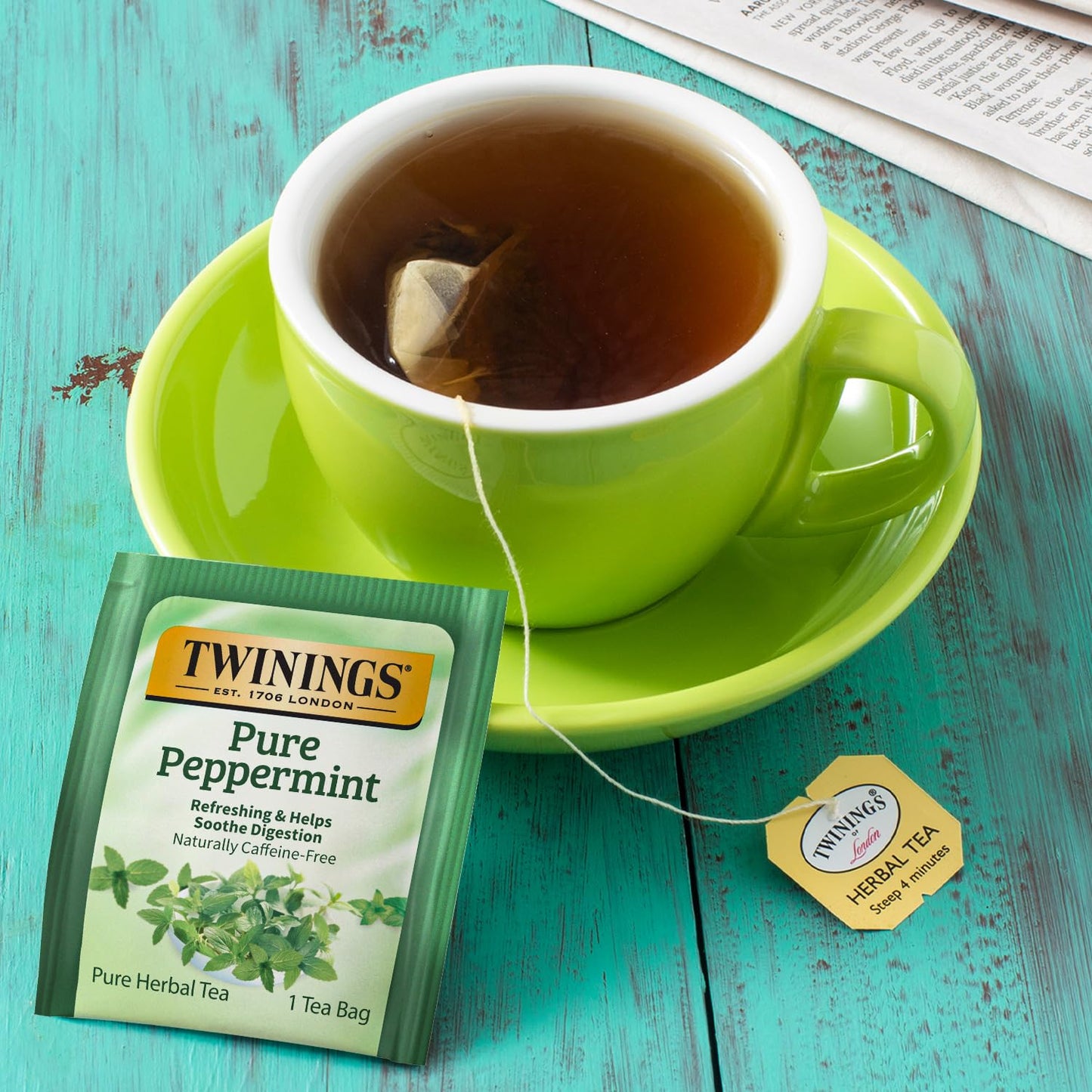 Twinings Peppermint Tea Bags - Naturally Caffeine Free Herbal Tea - 50 Count