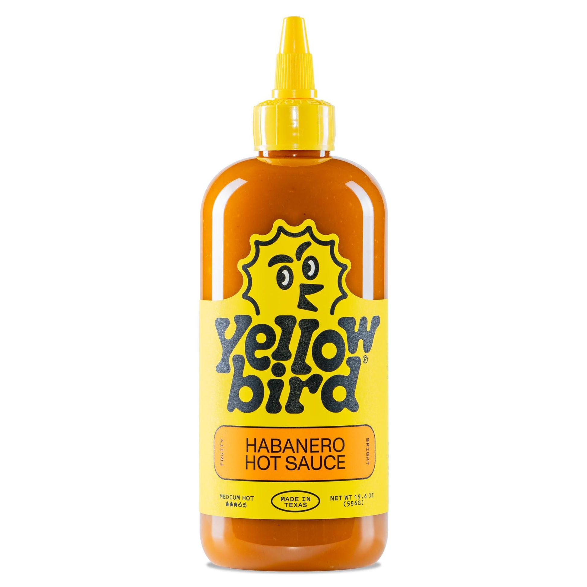 Yellowbird Classic Habanero Hot Sauce - Medium Hot - 19.6 oz Tabletop Size - Made in Texas - Model 211