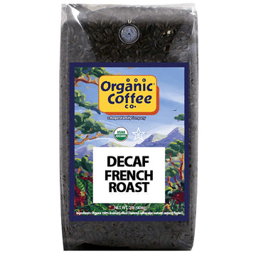 The Organic Coffee Co. Whole Bean Coffee - Decaf French Roast (2Lb Bag), Dark Roast, Swiss Water Processed, Usda Organic