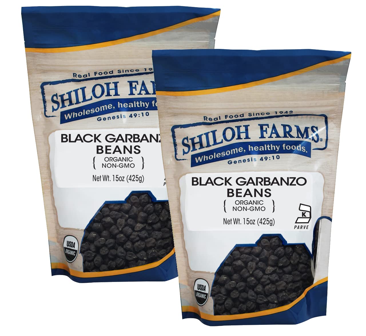 Shiloh Farms - Organic Black Garbanzo Beans - 15 Ounce Bag (Pack of 2)