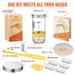Koackl Sourdough Starter Kit, 24oz Sourdough Starter Jar with Magnetic Bread Lame, Thermometer, Long Scraper, Cloth Cover & Lid