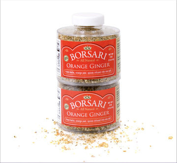 Borsari Seasoned Salt 2-Shaker Gift Set - Orange Ginger Seasoning Blend - Gluten Free Gourmet Seasonings For Steak, Fish, Poultr