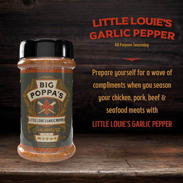 Big Poppa'S Little Louies Garlic Salt With Black Pepper - Gluten-Free All Purpose Seasoning - Ideal As Beef, Chicken, And Even V